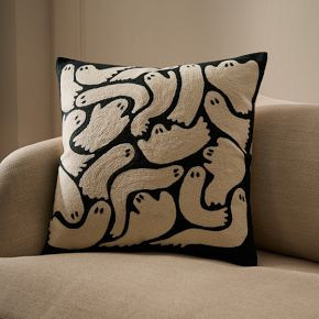 Spooky Crewel Ghosts Pillow Cover | West Elm (US)