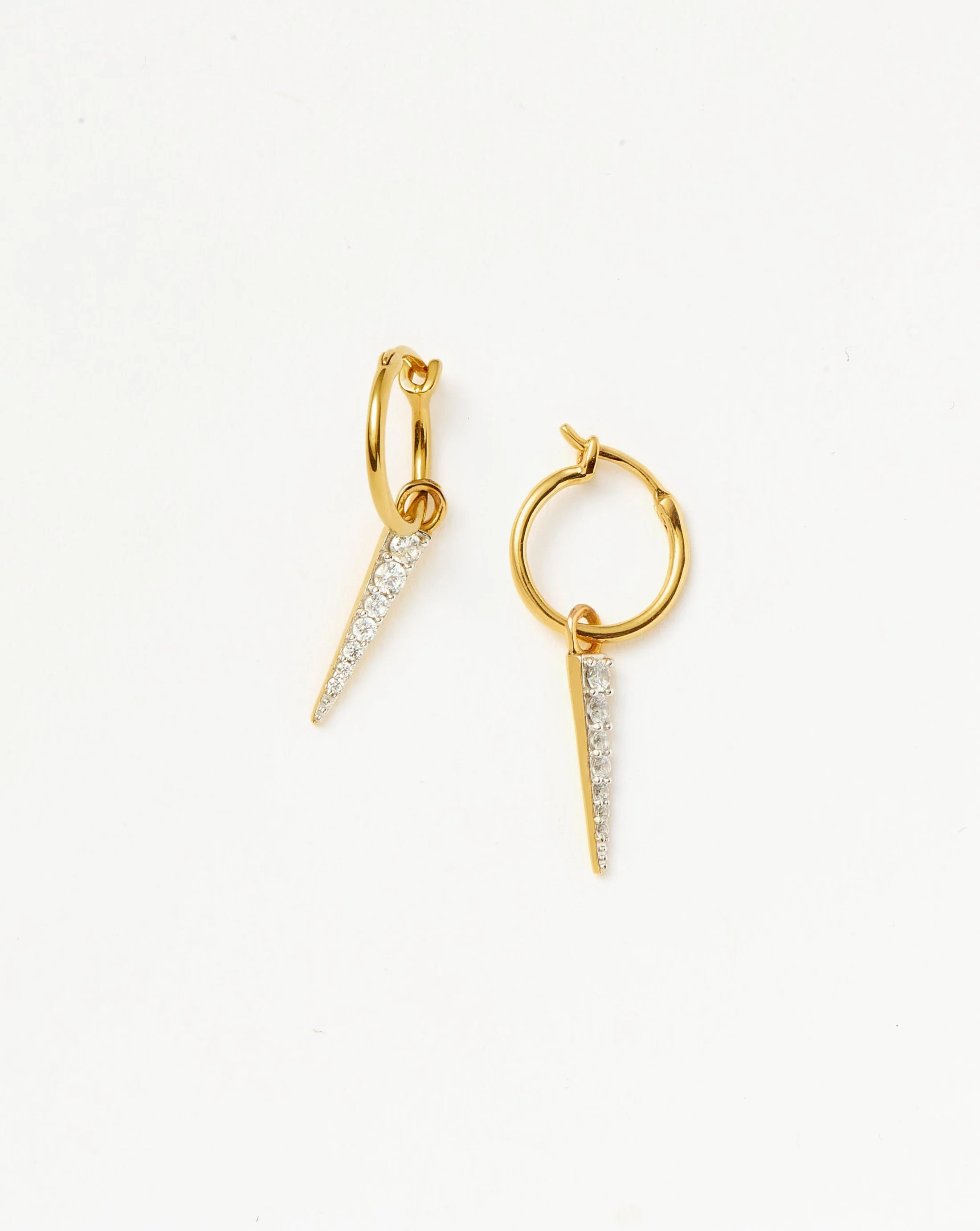 Mini Pave Spike Charm Hoop Earrings - Gold/Cubic Zirconia | Missoma UK