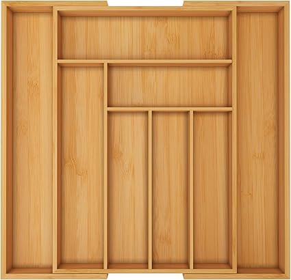 Utopia Kitchen Expandable Drawer Organizer, Adjustable Kitchen Drawer Organizer, Bamboo Drawer Di... | Amazon (US)
