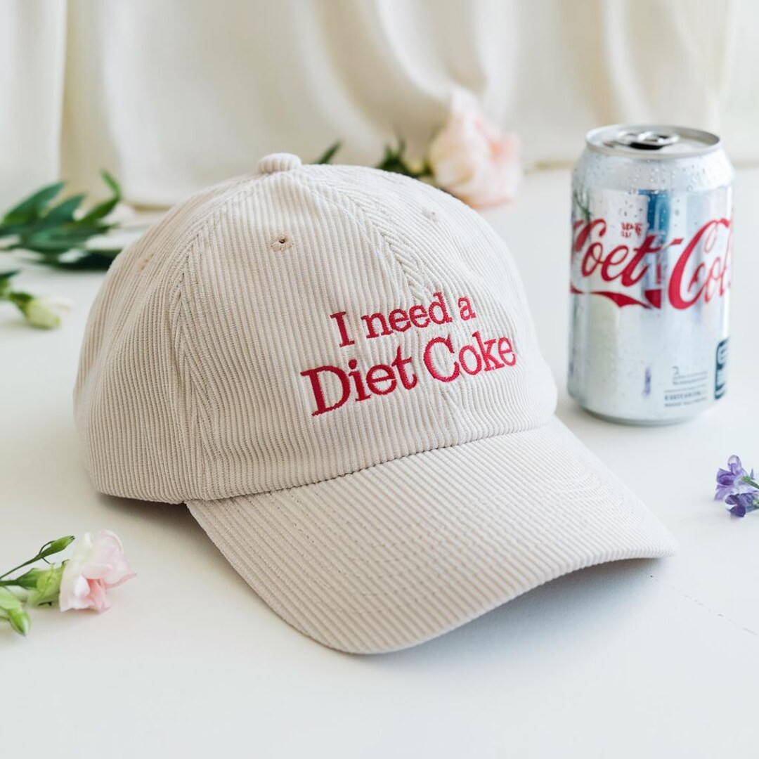 Diet Coke Embroidered Corduroy Hat, Funny Quote Cap - Etsy | Etsy (US)