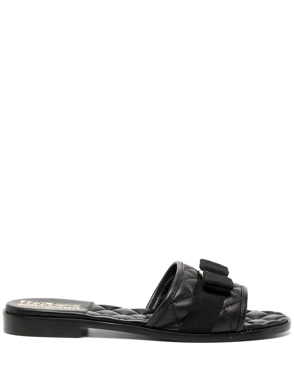 Ferragamo Vara Bow Quilted Slides - Farfetch | Farfetch Global