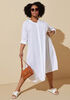 Woven Midi Shirtdress | Ashley Stewart