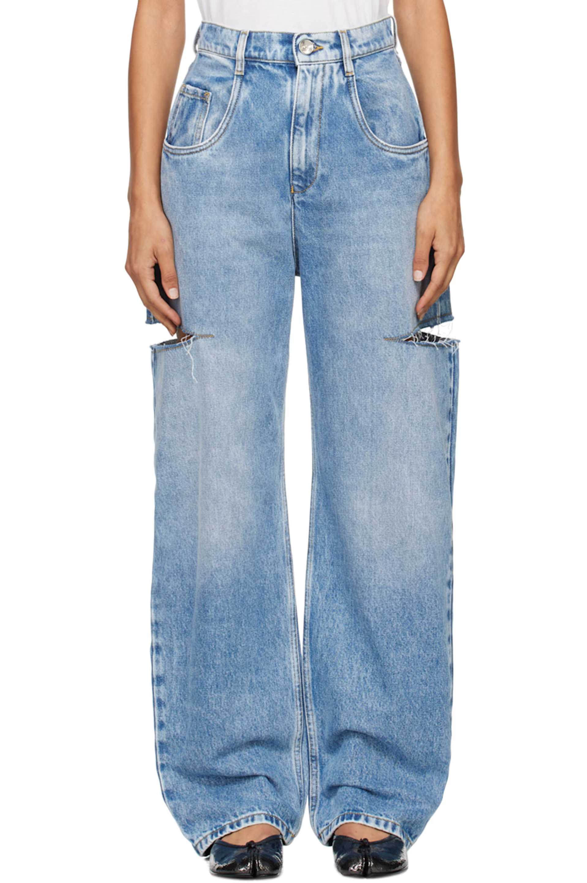Blue Slash Jeans | SSENSE