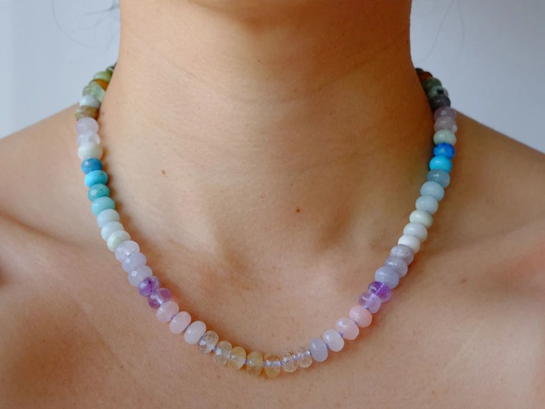 Candy key Largo Gemstone Necklace  Silk-knotted - Etsy | Etsy (US)