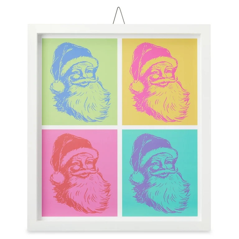 Holiday Time Bright Pop Art Santa Hanging Sign Decoration, 18" - Walmart.com | Walmart (US)