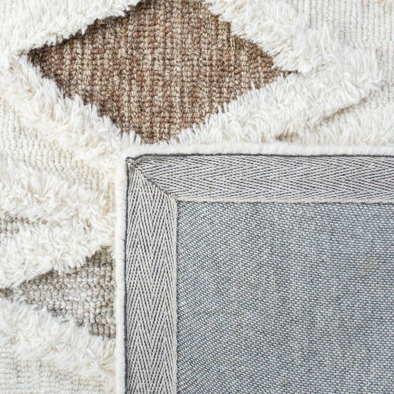 Tania Geometric Handmade Tufted Area Rug in Cream/Brown/Gray | Wayfair North America