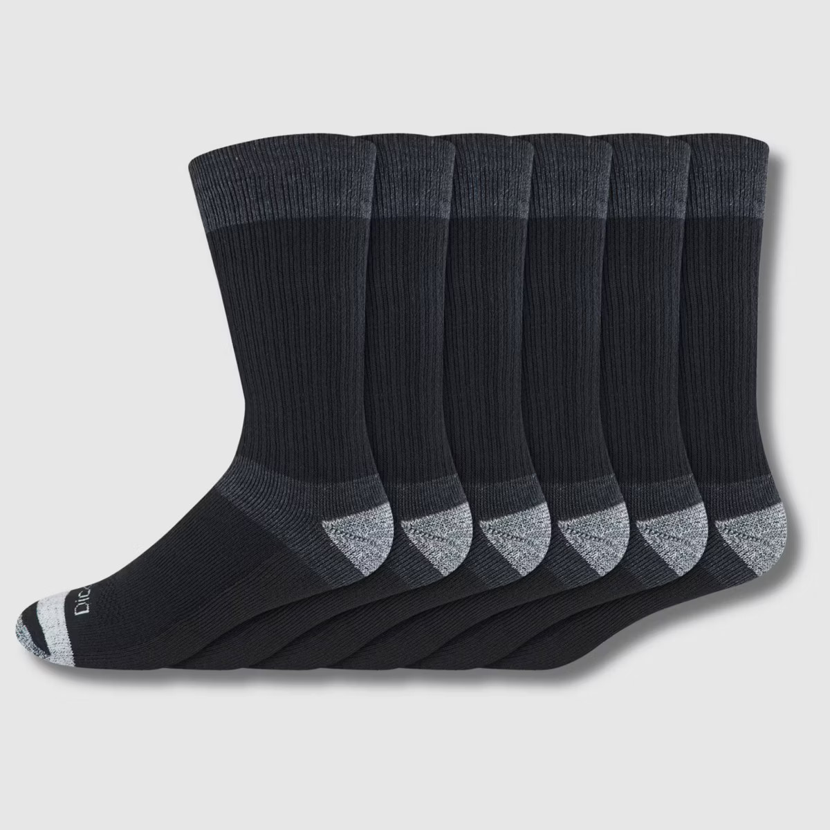 Dickies Men's 6pk Max Cushion Crew Socks - Black 6-12: Midweight, Tagless, Solid Pattern | Target