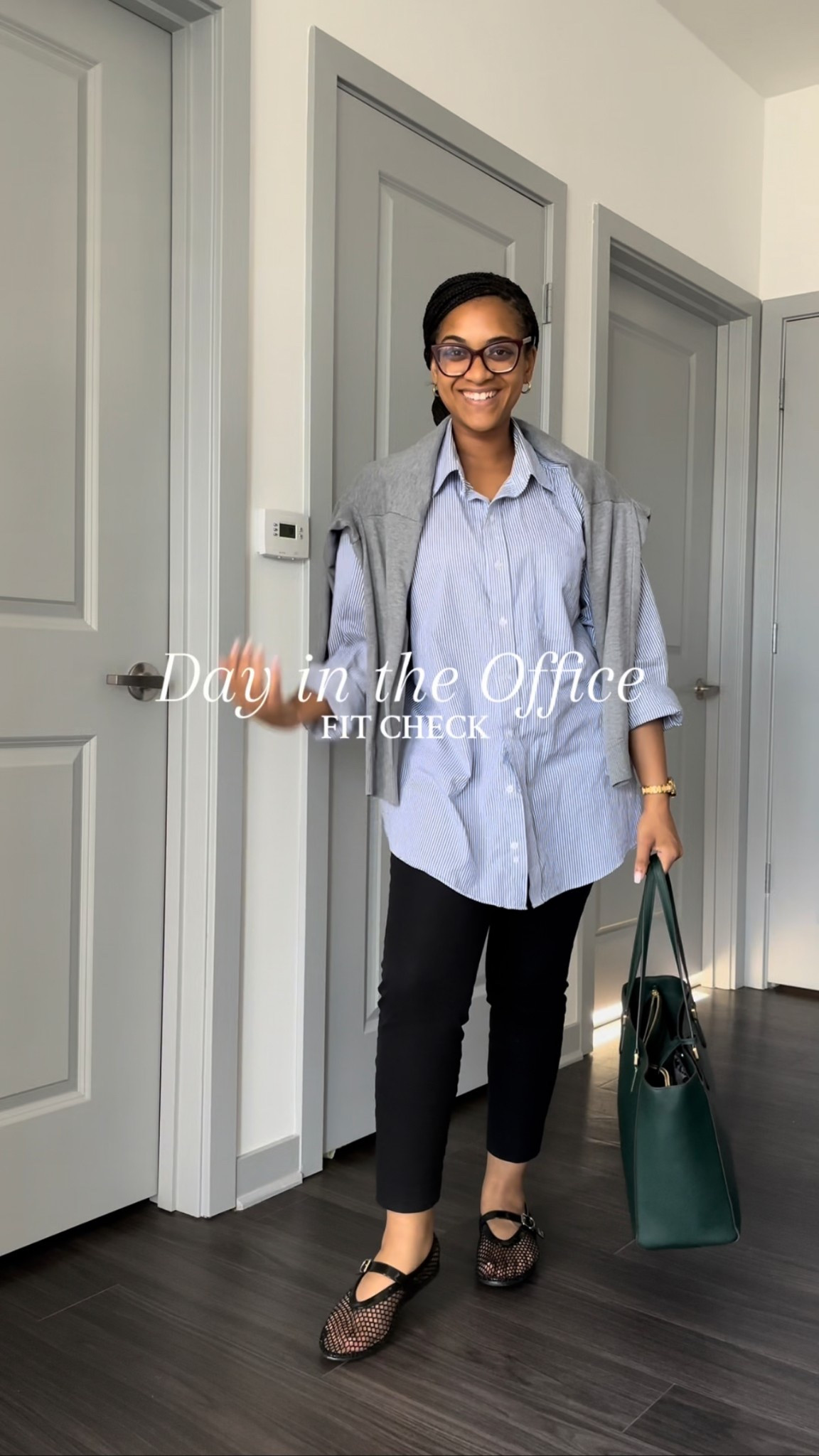 

day in the office - fit check😎✨ button down - thrifted pants - @target cardigan - @Walmart bag - @TORY BURCH watch - @fossil shoes - @Amazon Fashion 

easy look but so cute! I’m all about comfy and stylish 🤭

do we want to see more fashion content? 👀 let me know! 

#fashion #fashiontiktok #style #ootdfashion #workwear #office #contentcreator #microinfluencer 

#LTKStyleTip #LTKWorkwear #LTKFindsUnder50