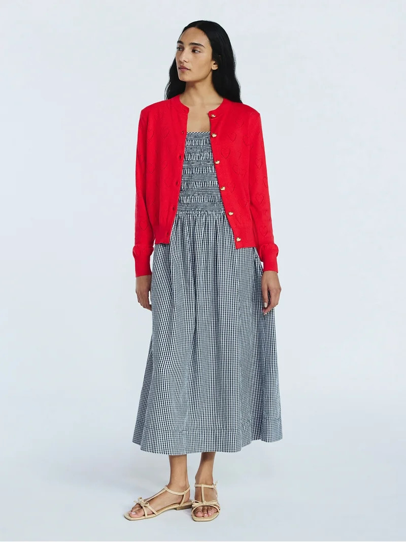 Free Assembly Women's and Women's Plus Heart Cardigan Sweater with Long Sleeves, Lightweight, Siz... | Walmart (US)