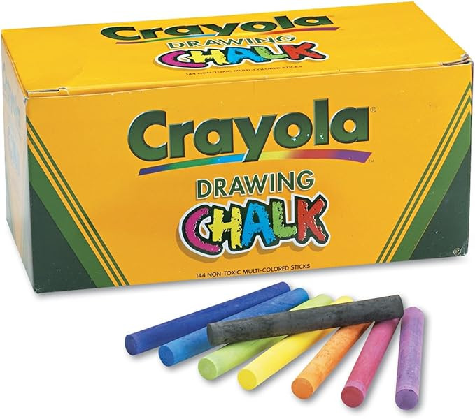 Crayola Colorful Drawing Chalk - 144 Colored Chalk Sticks | Amazon (US)