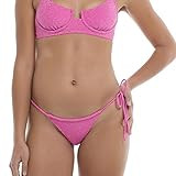 EIDON Women's Standard Cabana Minimal Coverage Tie Side Bikini Bottom Swimsuit, Sparkle Pink, X-Small | Amazon (US)