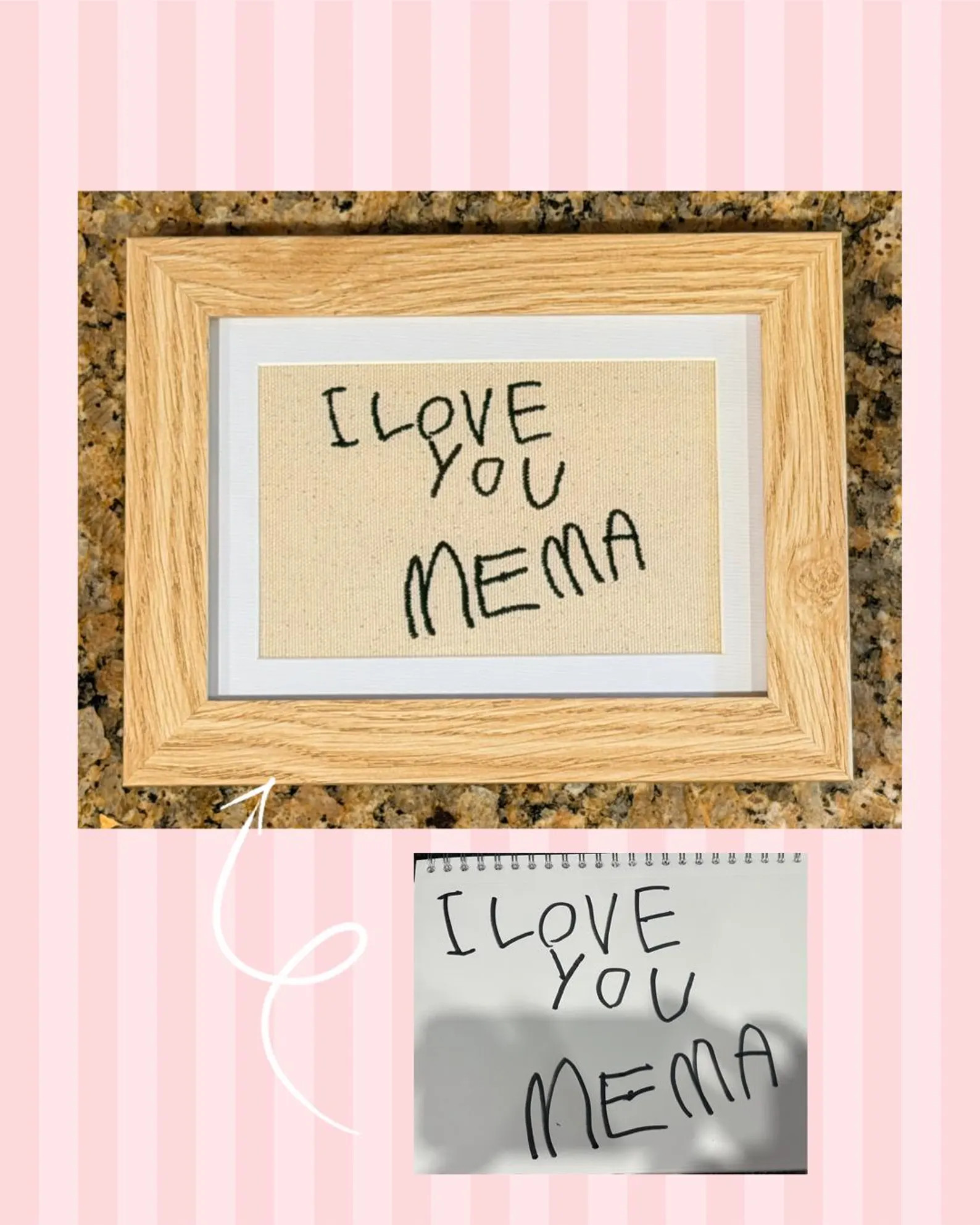 Custom Handwriting Embroidery on Canvas | Personalized Handwritten Note Keepsake | Wedding, Memor... | Etsy (Global)
