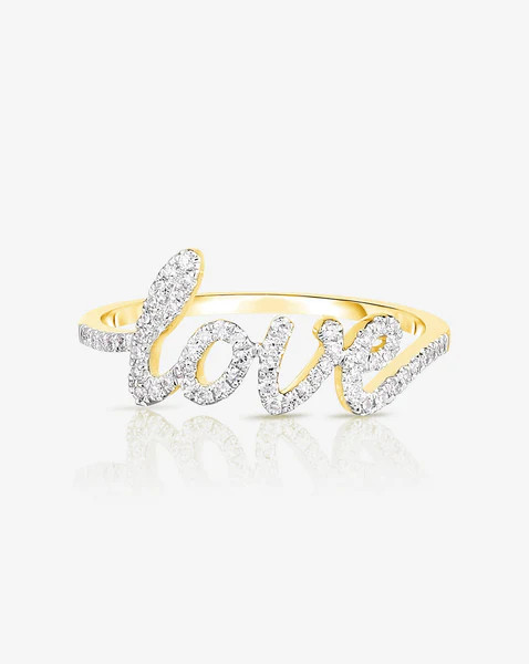Diamond Script Love Ring | Ring Concierge