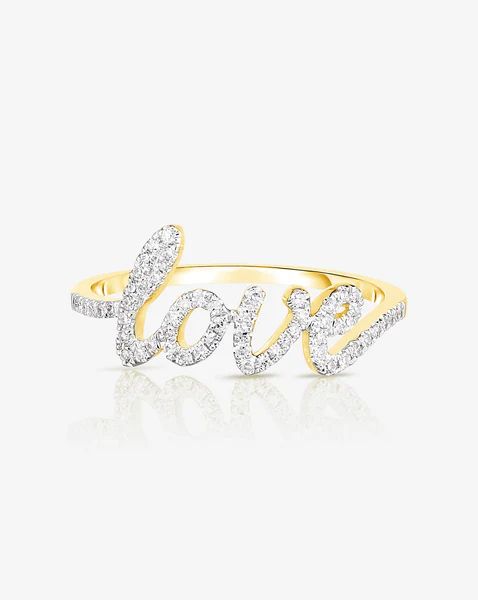 Diamond Script Love Ring | Ring Concierge