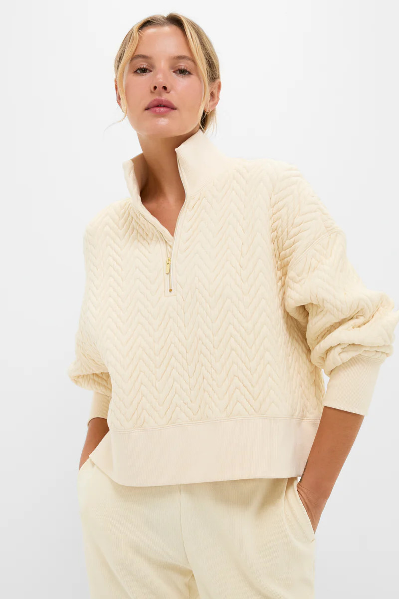 Buttercream Quilted Lucas Quarter Zip | Tuckernuck (US)