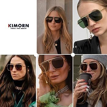 Kimorn Polarized Sunglasses Womens Men Retro Oversized Square Vintage Fashion Shades Classic Larg... | Amazon (US)