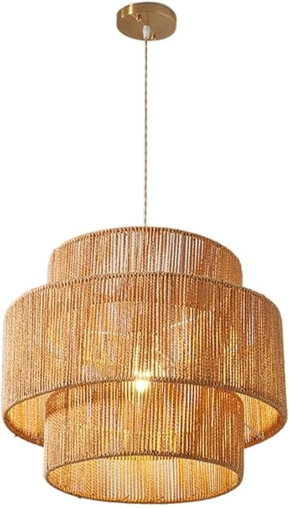 Bohemian Braided Coffee Shop Pendant Lamp - Modern Industrial Hemp Rope Decor Pendant Lighting wi... | Amazon (US)