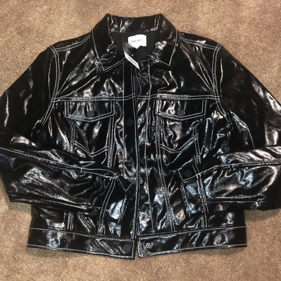 Nine West  new pleather jacket medium black | Poshmark