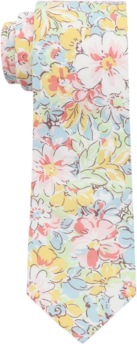 Kids Tie Cotton Floral Ties for Boys Teens Self-Tied Boys Necktie for Age 6-12 | Amazon (US)