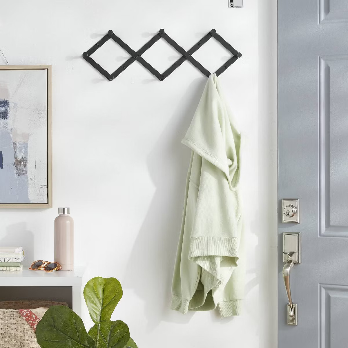 Accordian 10 Hooks Rail Matte Black - Brightroom™: Wall Mounted Aluminum Hat & Coat Rack, Powde... | Target