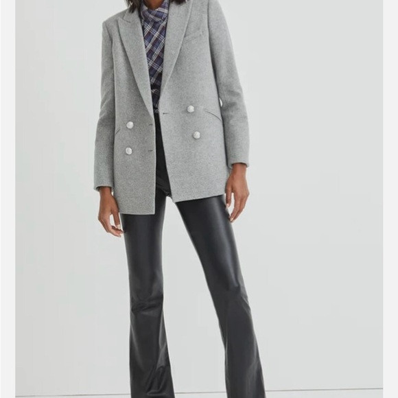 Veronica Beard Oria Double Breasted Wool Dickey Jacket Heather Gray | Poshmark