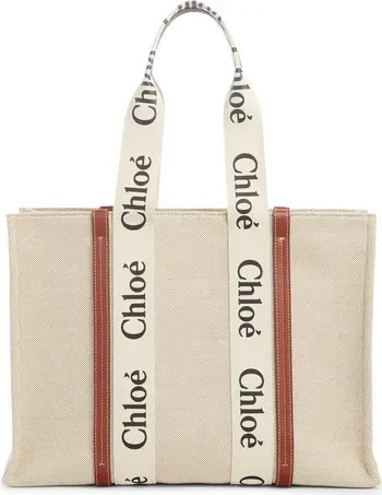 Large Woody Logo Strap Canvas Tote | Nordstrom