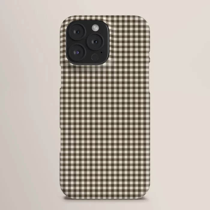 brown gingham iPhone Case | Society6