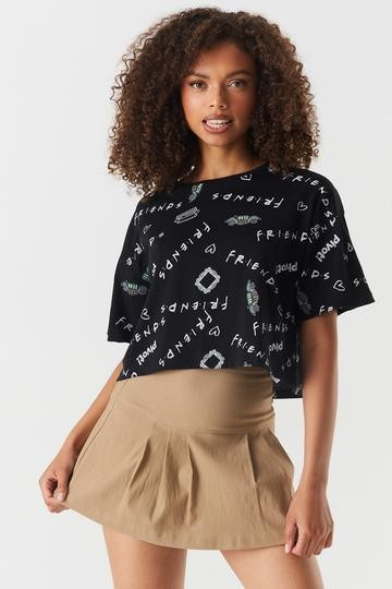 Friends Printed Boxy Cropped T-Shirt | Urban Planet