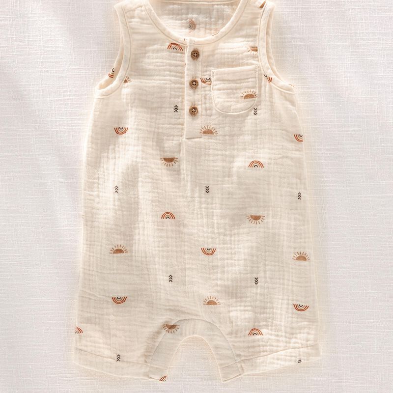 Baby Hilary Duff Rays And Rainbows Crinkle Gauze Romper | Carter's