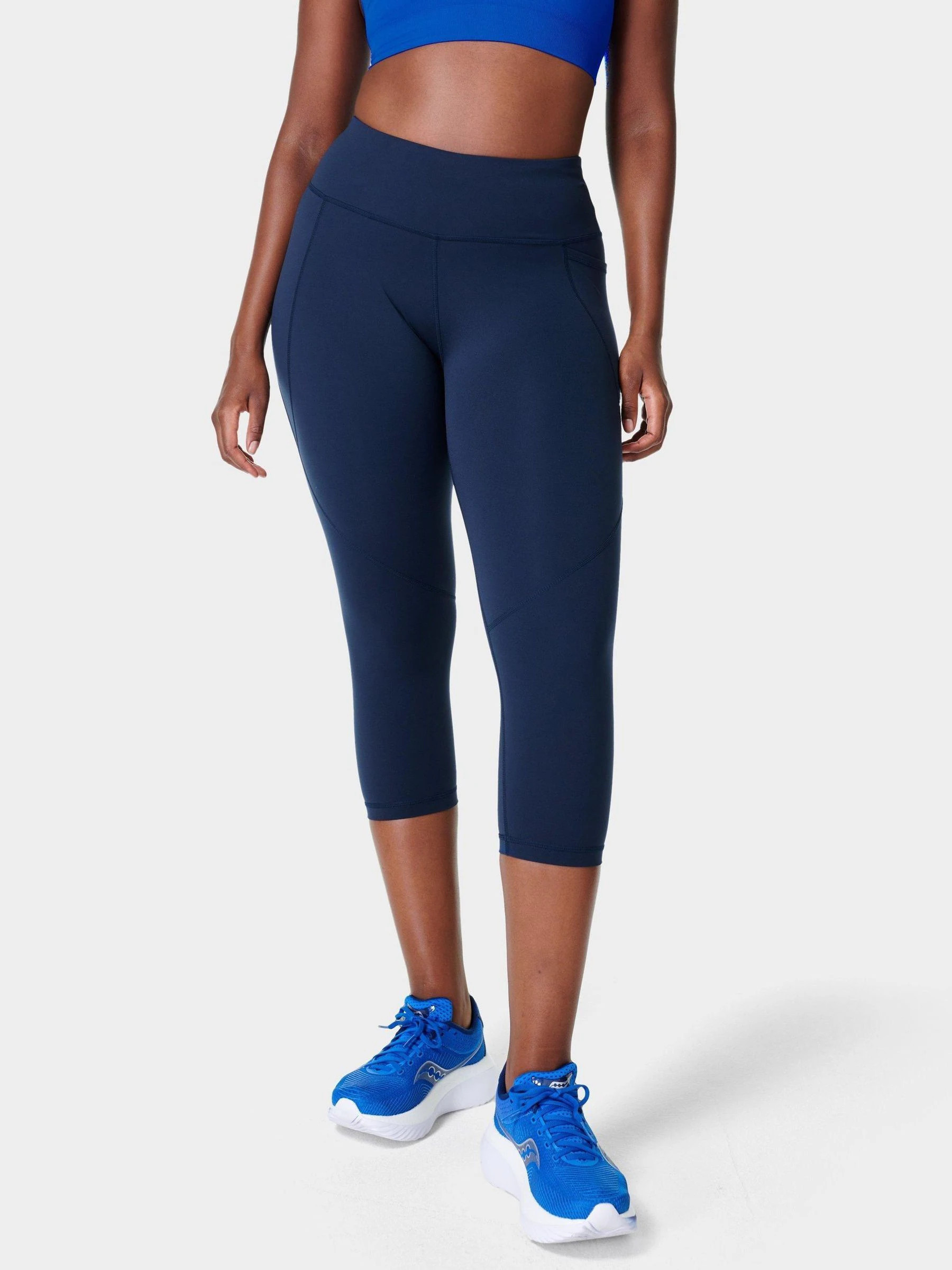Sweaty Betty Sweaty Betty Navy Blue Power Cropped Workout Leggings | Next US