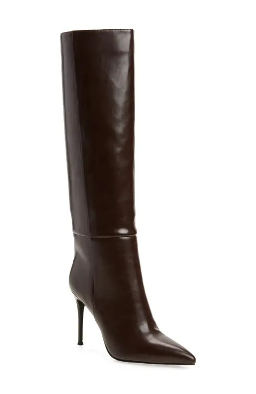 Jeffrey Campbell Arsen Knee High Stiletto Boot in Dark Brown Crinkle at Nordstrom, Size 9.5 | Nordstrom
