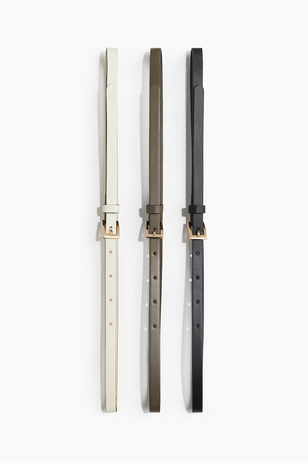 3-pack narrow belts | H&M (UK, MY, IN, SG, PH, TW, HK)
