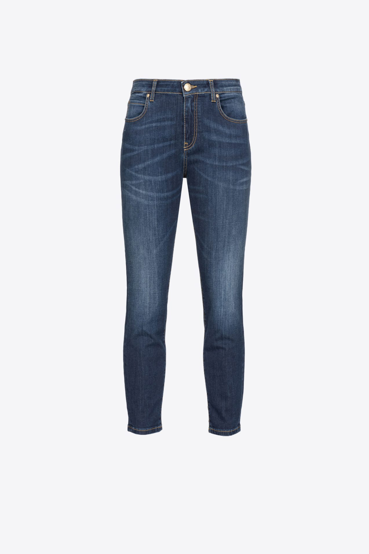 Skinny stretch denim jeans with embroidery on the back | PINKO (Global)