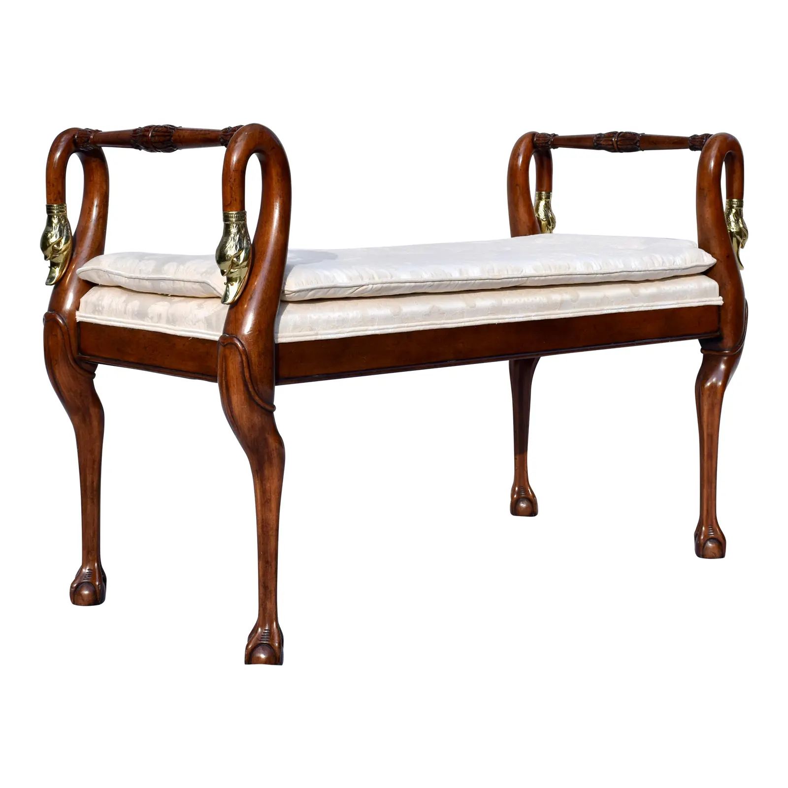 Baker Furniture Regency Style Swan Neck Bench | Chairish