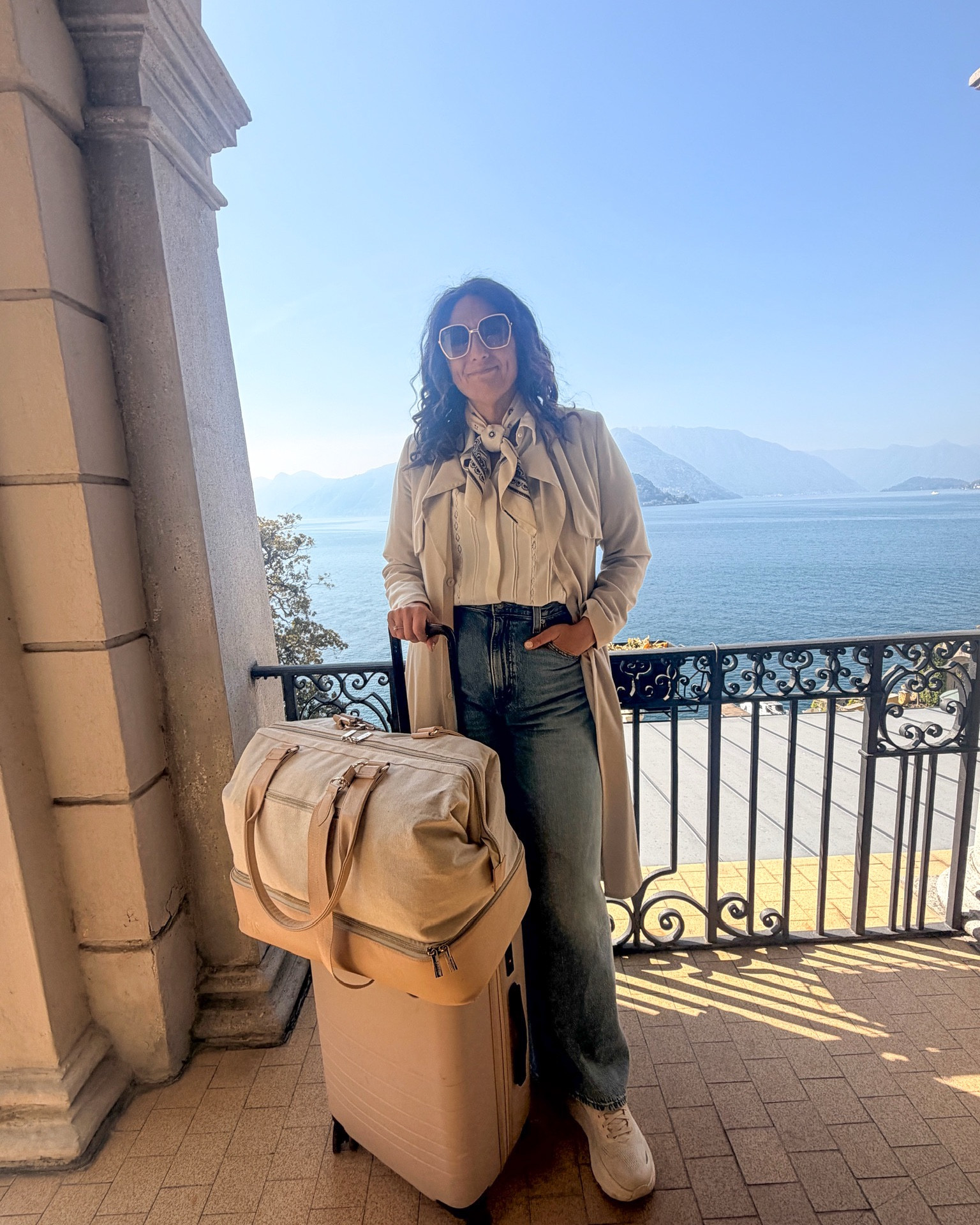 2 weeks in Italy 🇮🇹 carry on only! Rome, Florence ,Tuscan Countryside, Lake Como so being mobile was key!
In total I packed:
3 pairs of Jeans 
3 Sweaters
3 pairs of shoes
4 dresses
1 skirt
1 pair of soft trousers 
5 blouses 
2 short sleeve sweaters 
2 jackets 
3 purses
1 tote
and the hero piece are these Levi’s cinch waist jeans. I took a 31 and there was almost no stretch but the cinch clip was perfect for keeping them looking crisp by the end. Luggage is Monos can’t link but so durable highly recommend. 

#LTKjeans #LTKover50style #LTKtravel