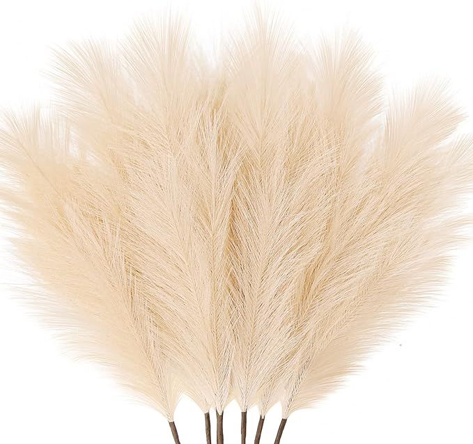 ZIFTY Boho Decor 7-Pcs 38"/3.1FT Faux Pampas Grass Large Tall Fluffy Artificial Fake Flower Bulru... | Amazon (US)
