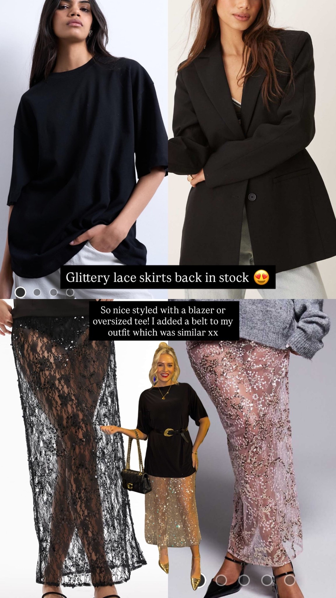 Sequin lace skirts back in stock 😍here’s how I would style them! 

Christmas outfit, festive outfit, lace skirt 

#LTKuk #LTKfestive #LTKpartywear