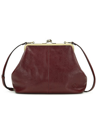 Vivienne Large Leather Kiss-Lock Frame Crossbody Handbag | Macy's