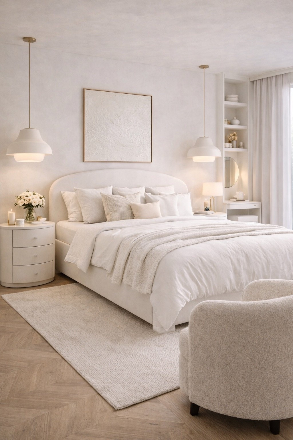 Serene white bedroom with soft textures, minimal decor and warm lighting. A cozy modern bedroom designed for relaxation and timeless elegance. Perfect inspiration for a neutral luxury bedroom. Shop this look on LTK.
#bedroominspo #whitebedroom #modernbedroom #cozyinterior
#luxuryhome #neutraldecor #homedecorideas #ltkhome #shopltk

#LTKHome #LTKSaleAlert #LTKGiftGuide