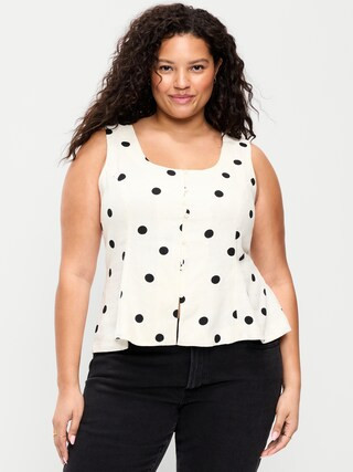 Button-Down Linen Blend Top | Old Navy (US)