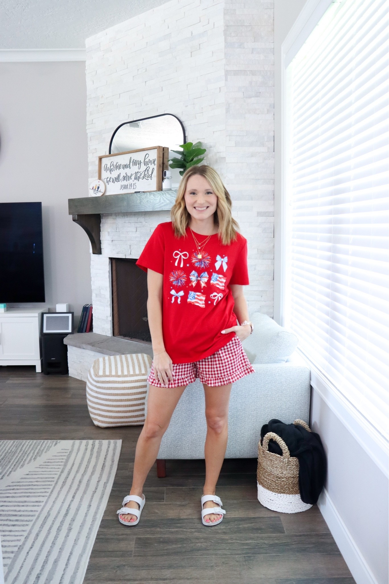 Loving this American flag and bows top! Perfect to wear for the Fourth of July!

#LTKootd #LTKgrwm #LTKSeasonal