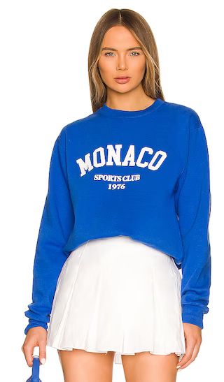Monaco Crewneck Sweatshirt in Blue | Revolve Clothing (Global)