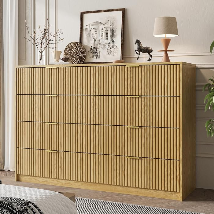 MAISONARIA Dresser for Bedroom, 8 Drawer Double Dresser, Modern Chest of Drawers for Bedroom, Liv... | Amazon (US)