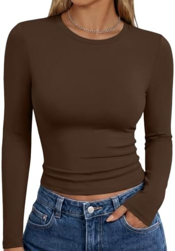 Trendy Queen Womens Long Sleeve T Shirts Fall Fashion Basic Y2K Tops 2026 | Amazon (US)