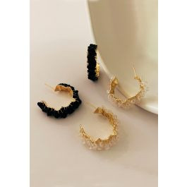 Crystal Braided C-Shape Earrings | Chicwish