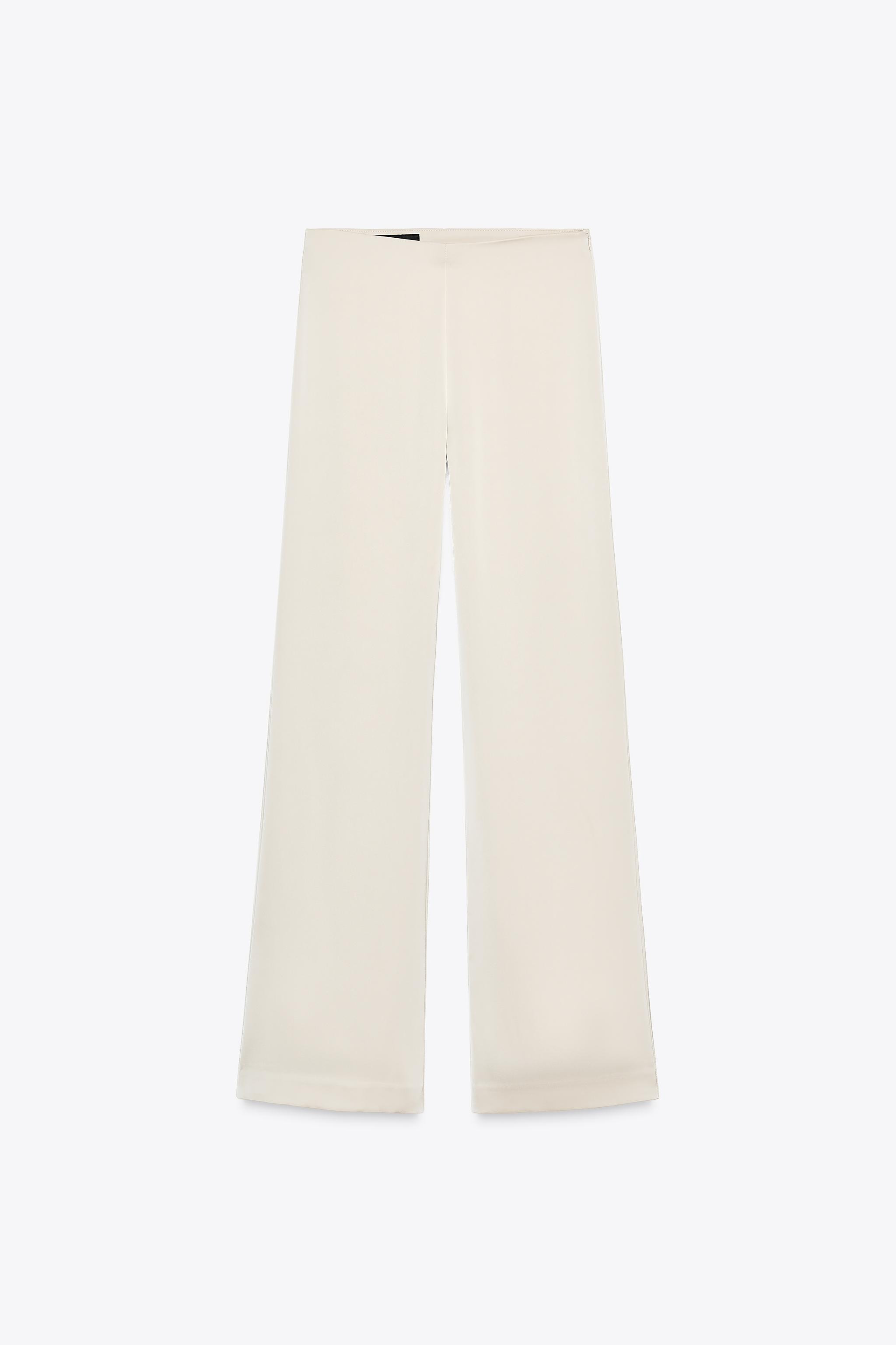 HIGH-WAIST SATIN TROUSERS | Zara US