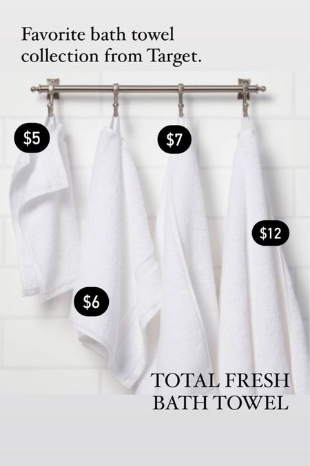 Favorite bath towel collection from Target. Super soft and good prices! 

All the sizes available!

#targetfinds #bathroom #whitetowels