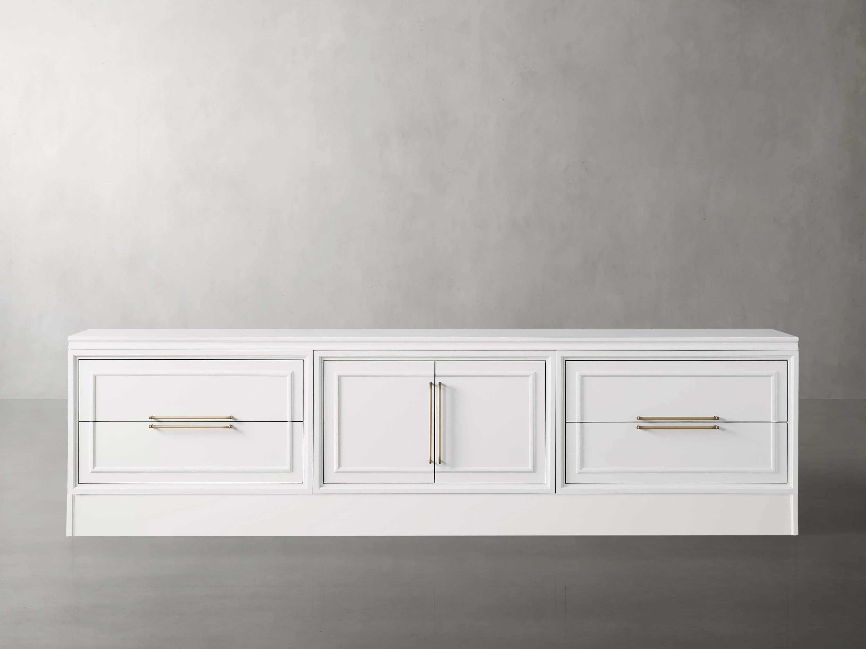 Rowan Modular Wood Door Plinth Media Console | Arhaus