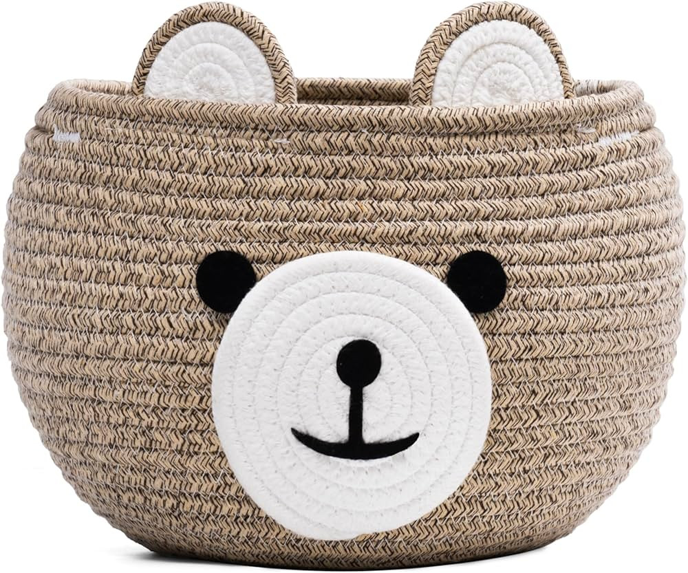 Goodpick Rope Storage Basket for Nursery, Bear Gift Basket for Kids, Empty Baby Shower Basket wit... | Amazon (CA)
