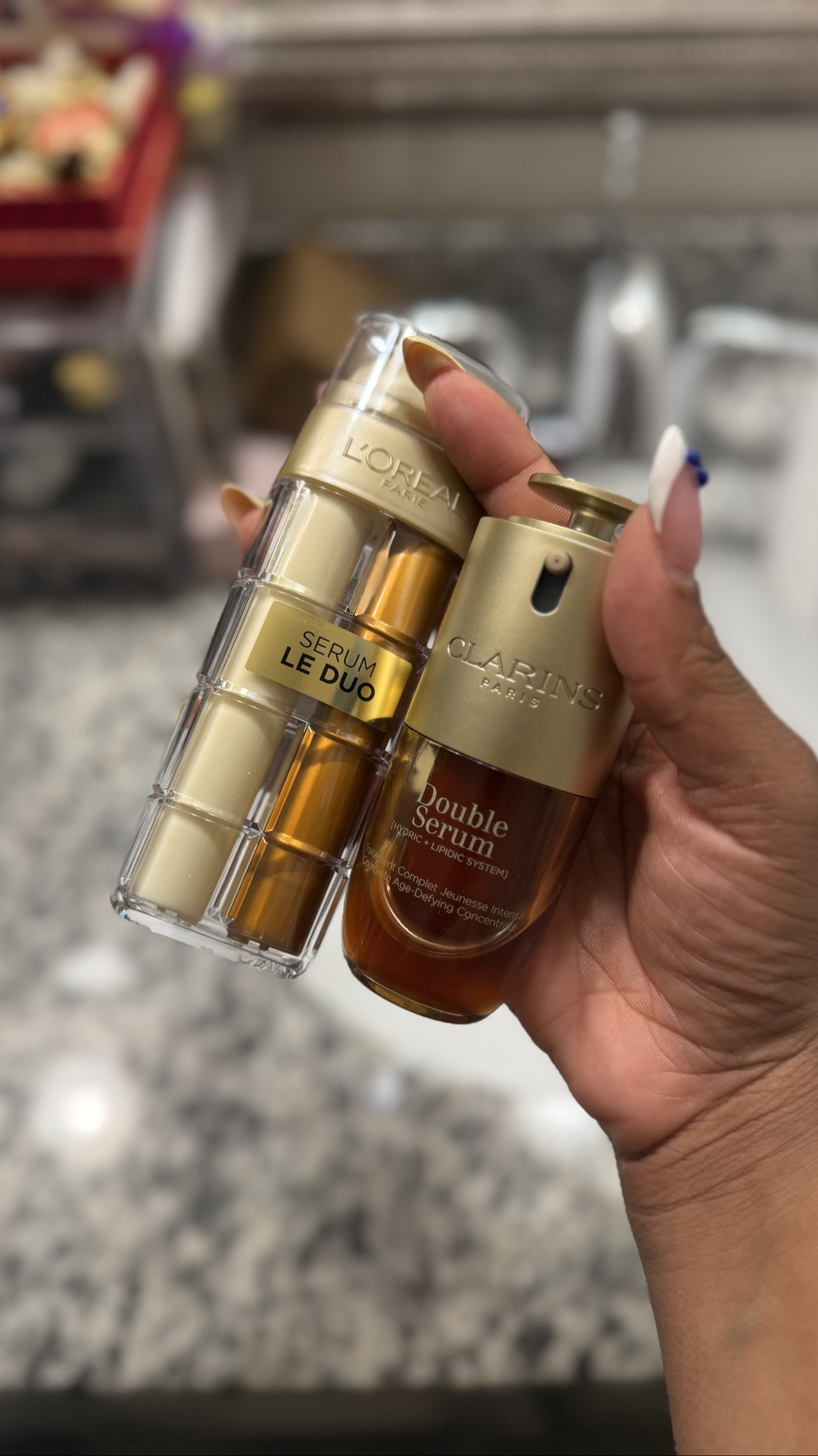 excited to use this dual serum by L’oréal 🧖🏾‍♀️
This 2-in-1 innovation targets 10 signs of aging & i want to look 30 in my 60s! I was using Clarins but L’oréal has proven her point. It’s’ affordable price WINS!! 
#LOrealParisSkincare #LOrealSerumLeDuo #Skincare

#LTKselfcare #LTKBeauty